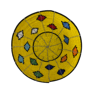 Yellow Maasai Beaded Bowl w/Flowers