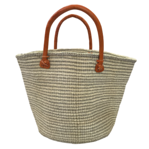 Thin Stripe Gray/White Satchel
