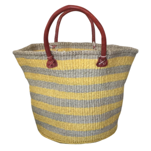  Wide Stripe Yellow/Light Gray Satchel