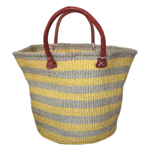  Wide Stripe Yellow/Light Gray Satchel