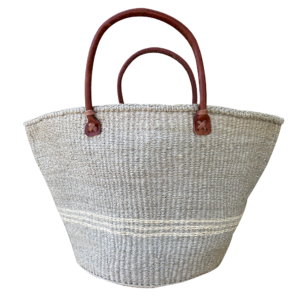 Solid Gray/White Trim Satchel