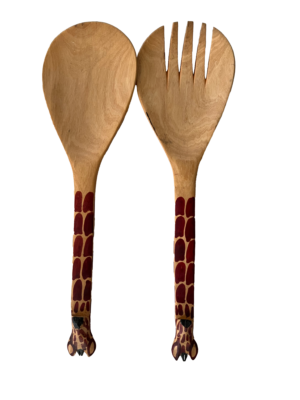 Flat handle Giraffe salad set